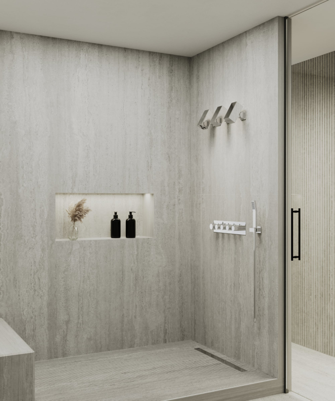 Thermostatic Multi-Function Shower Set with Adjustable Body Jets Chrome - Sirius