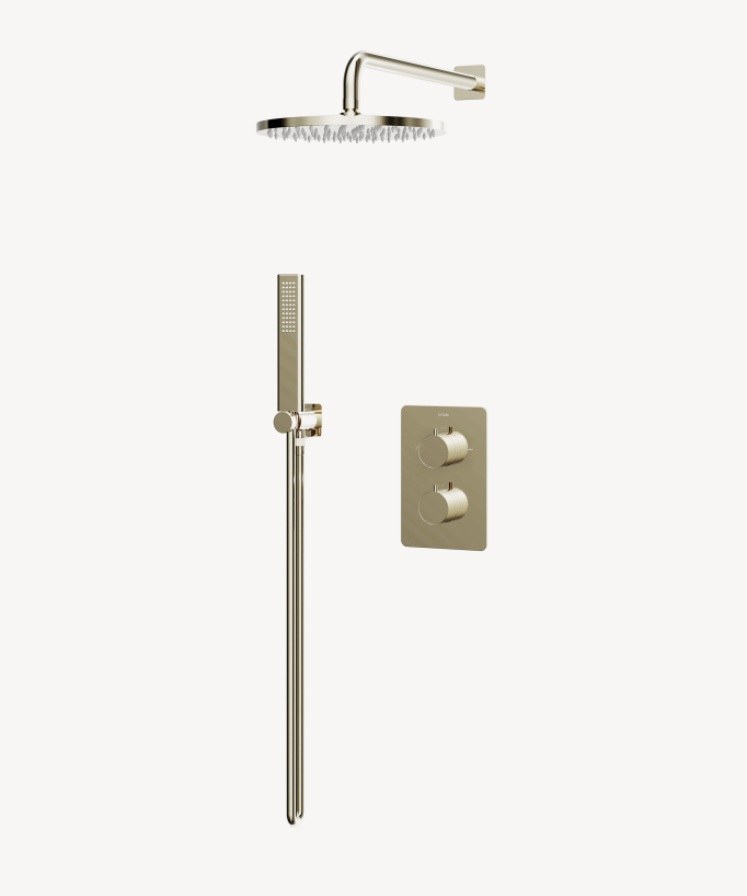 Concealed Thermostatic Shower Mixer Set Champagne - Fiumina