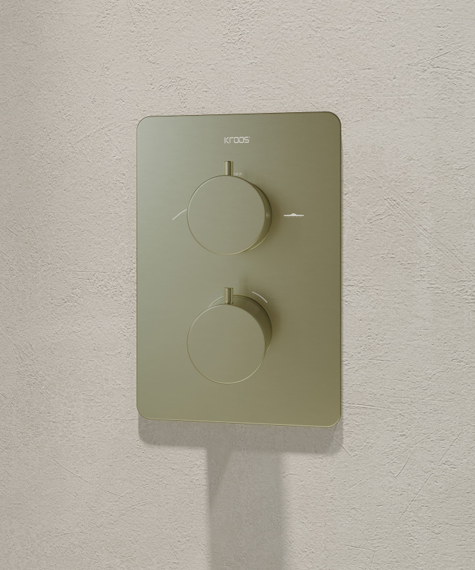 Concealed Thermostatic Shower Mixer Set Brushed Gold - Fiumina