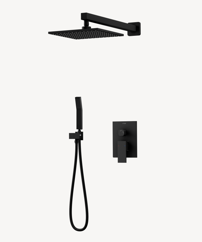 Concealed Shower Column - Black - Sirius