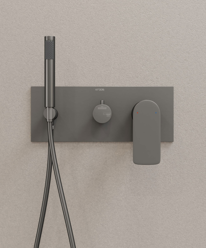 Two-Function Concealed Shower Column - Gunmetal - Nunki