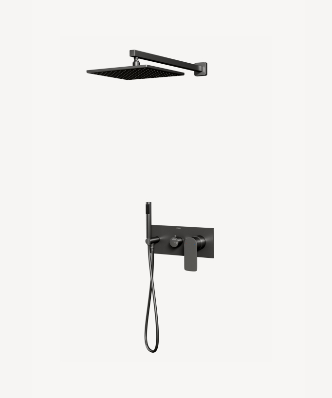 Two-Function Concealed Shower Column - Gunmetal - Nunki