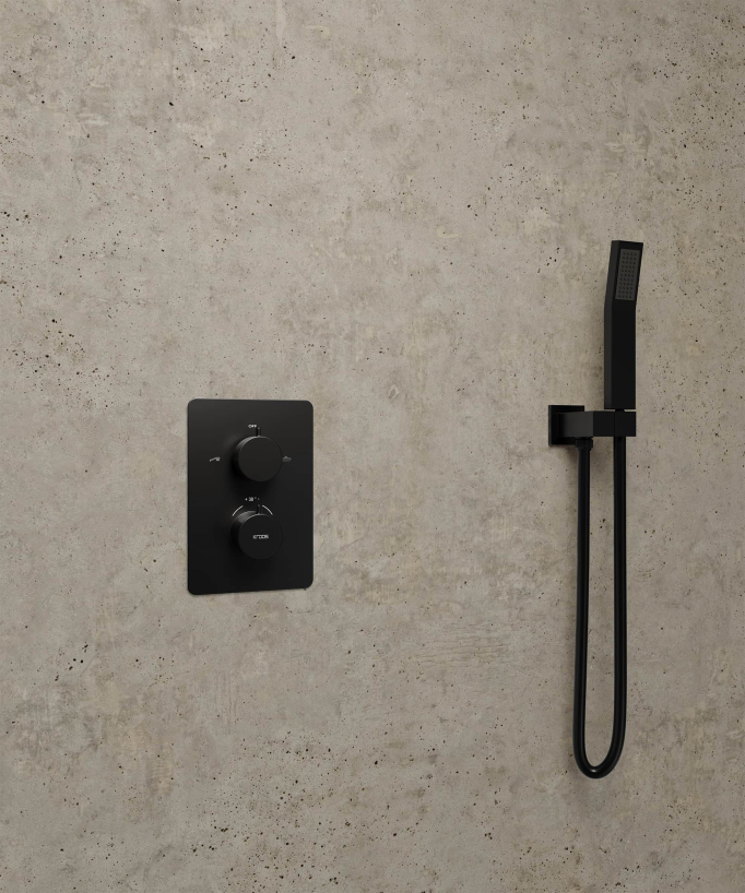 Thermostatic Concealed Shower Column - Black - Sirius