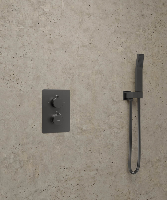 Thermostatic Concealed Shower Column - Gunmetal - Sirius