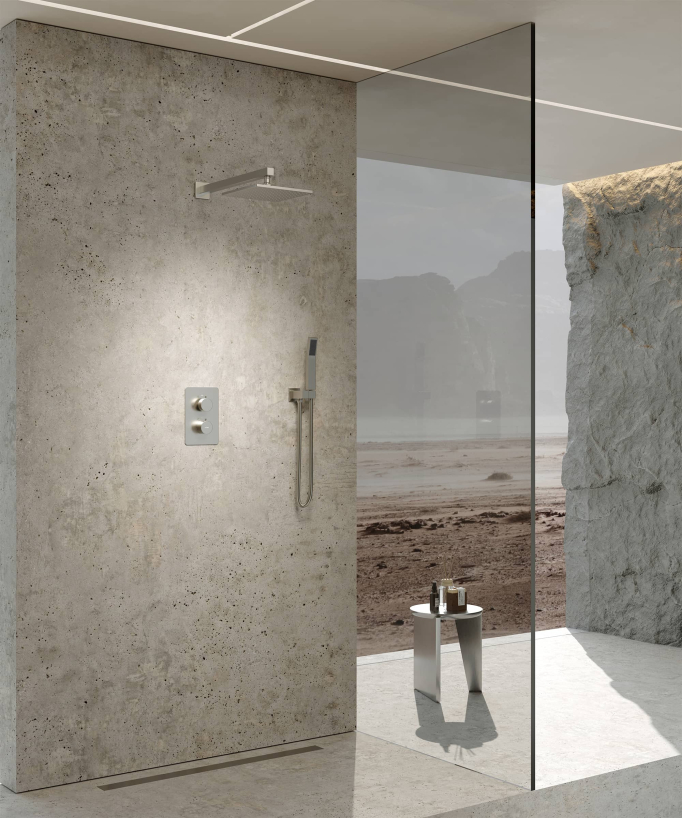 Thermostatic Concealed Shower Column - Brushed Nickel - Sirius