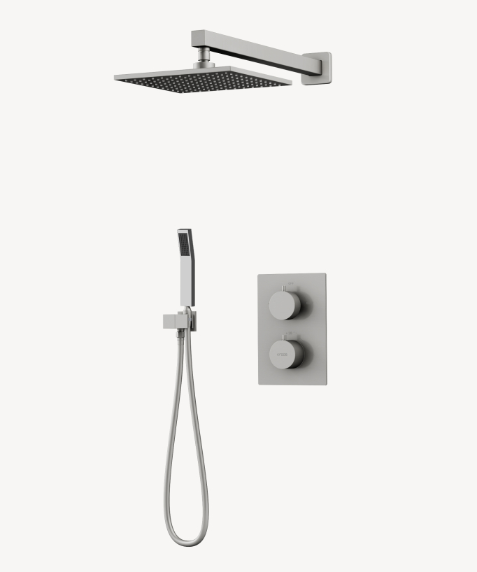 Thermostatic Concealed Shower Column - Brushed Nickel - Sirius