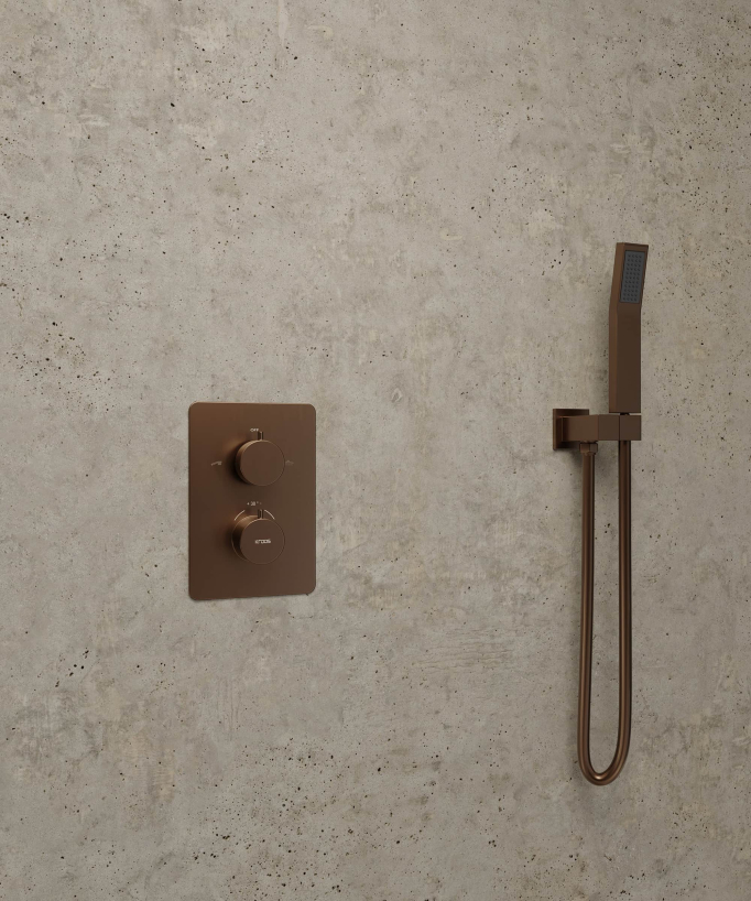 Thermostatic Concealed Shower Column - Brushed Rose Gold - Sirius