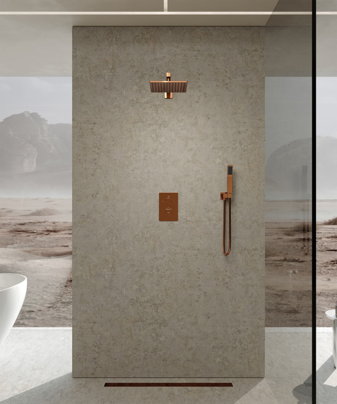 Thermostatic Concealed Shower Column - Rose Gold - Sirius