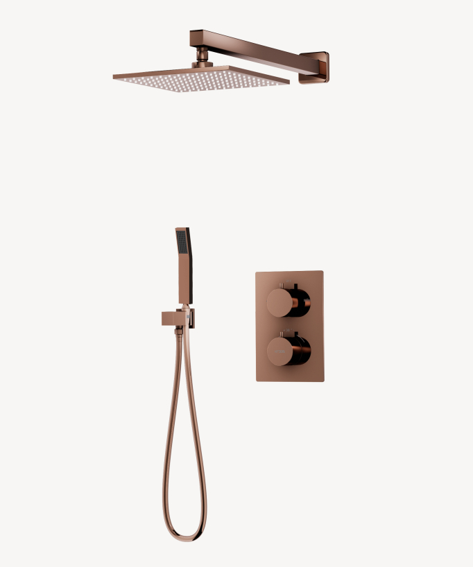 Thermostatic Concealed Shower Column - Rose Gold - Sirius