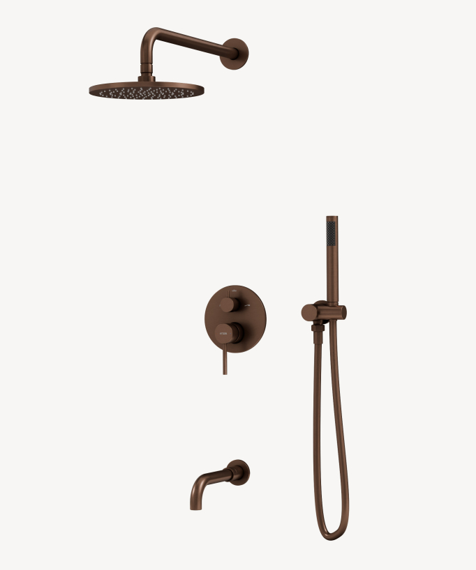 Concealed Shower and Bathtub Column - Brushed Rose Gold - Corbeau