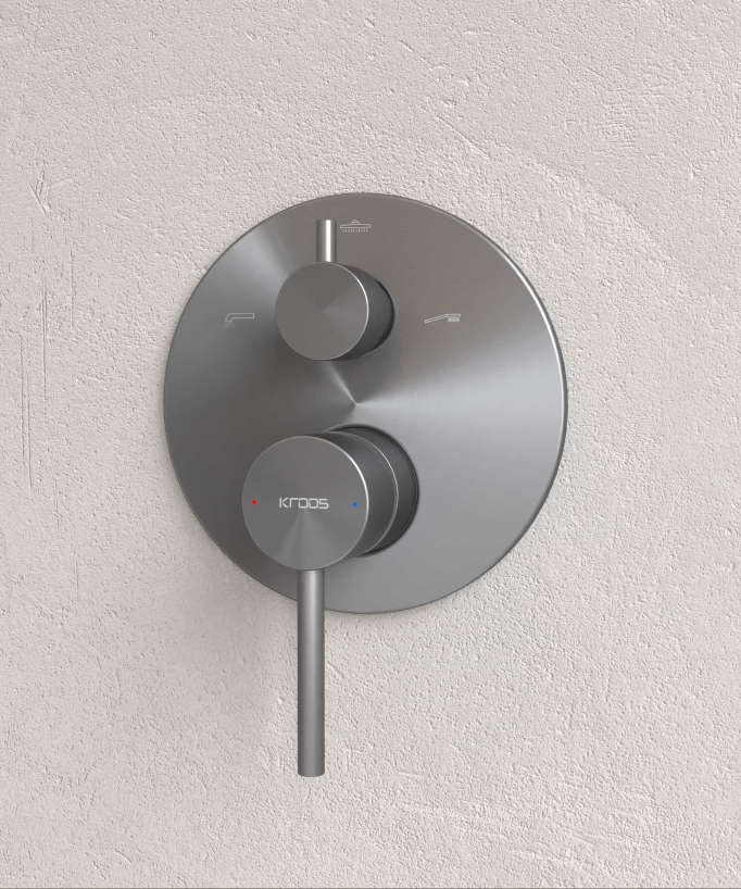 Concealed Shower and Bathtub Column - Gunmetal - Corbeau