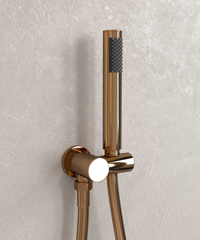 Concealed Shower & Bath System with Rain Shower Rose Gold - Corbeau