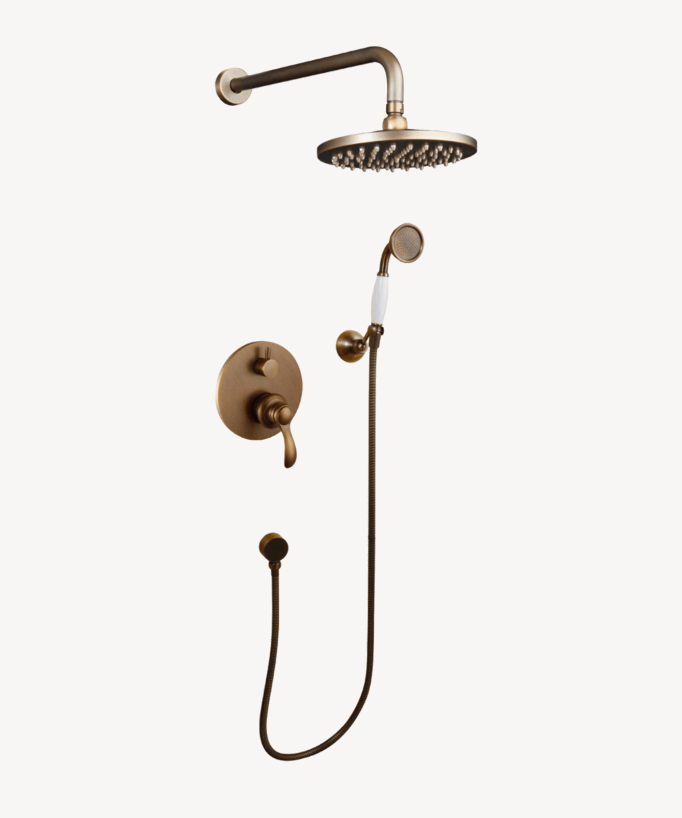Erbe Retro Style Concealed Shower Column in Bronze