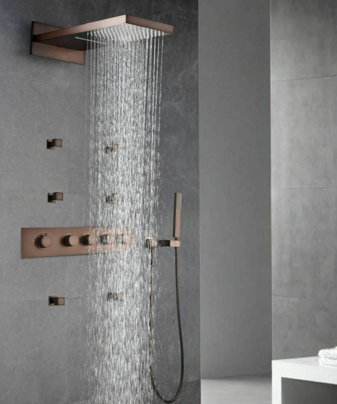 Celaya Copper Multifunction Thermostatic Concealed Shower Column