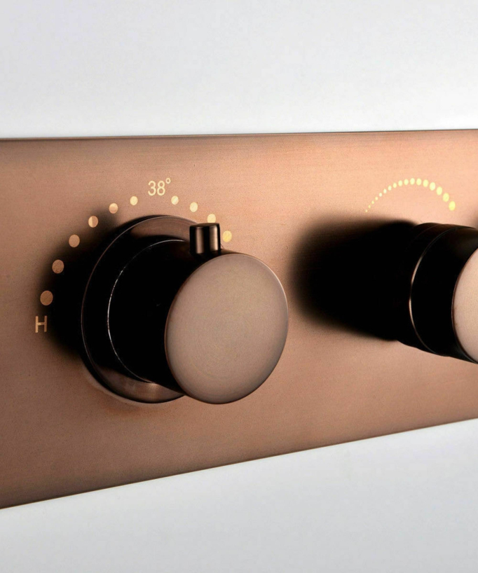 Celaya Copper Multifunction Thermostatic Concealed Shower Column