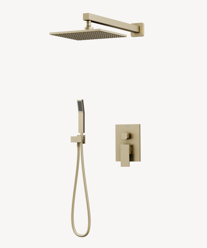 Sirius Concealed Shower Column - Brushed Gold