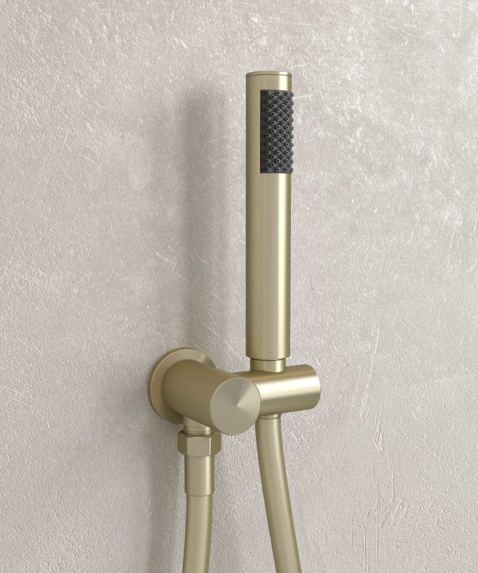 Corbeau Modern Concealed Shower Kit with Rain Jet - Brushed Gold