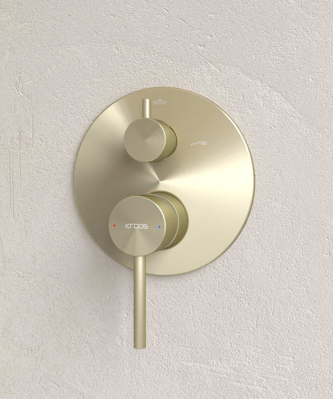 Corbeau Modern Concealed Shower Kit with Rain Jet - Brushed Gold