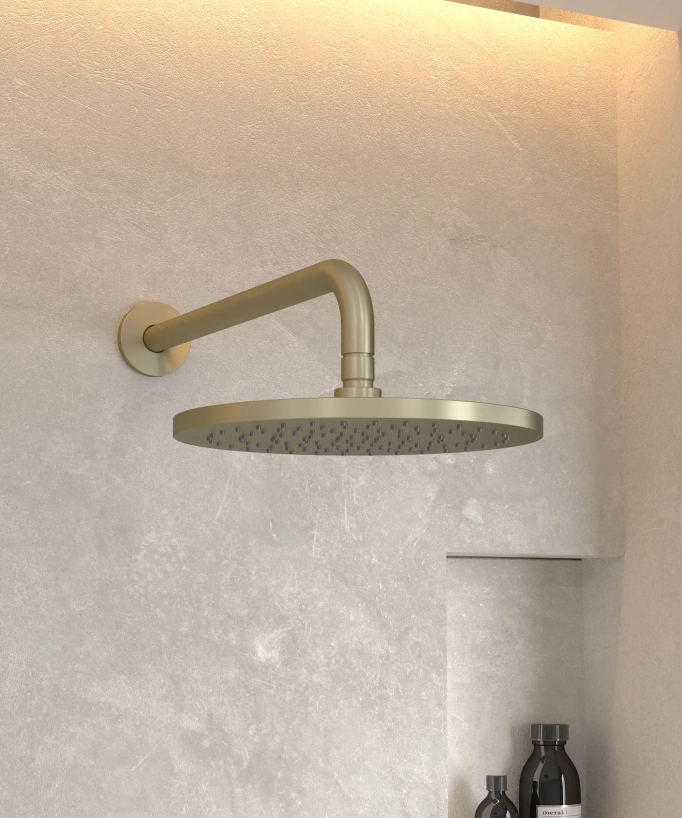 Corbeau Modern Concealed Shower Kit with Rain Jet - Brushed Gold