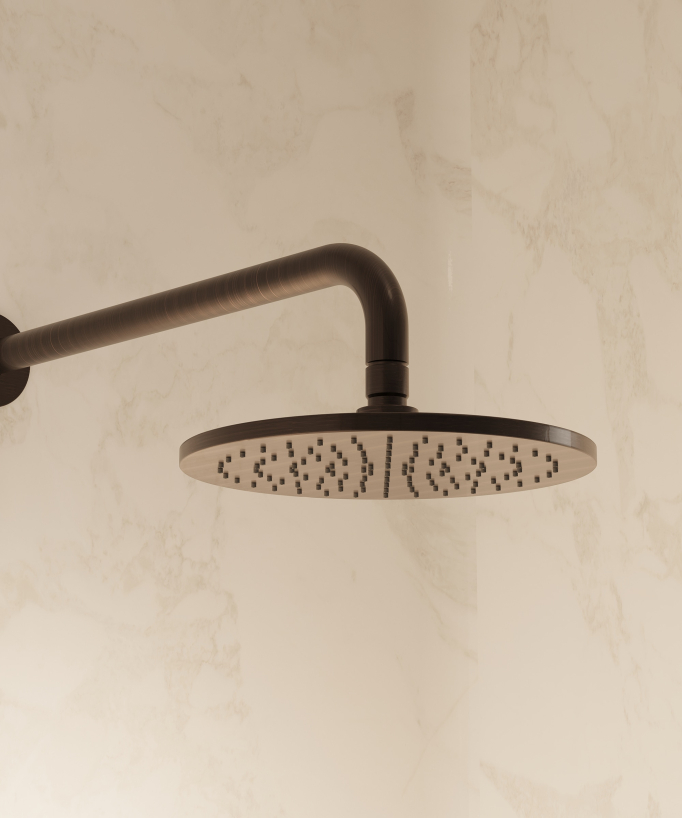 3-Hole Concealed Shower Set with Rain Shower & Hand Shower Brushed Mocha - Corbeau
