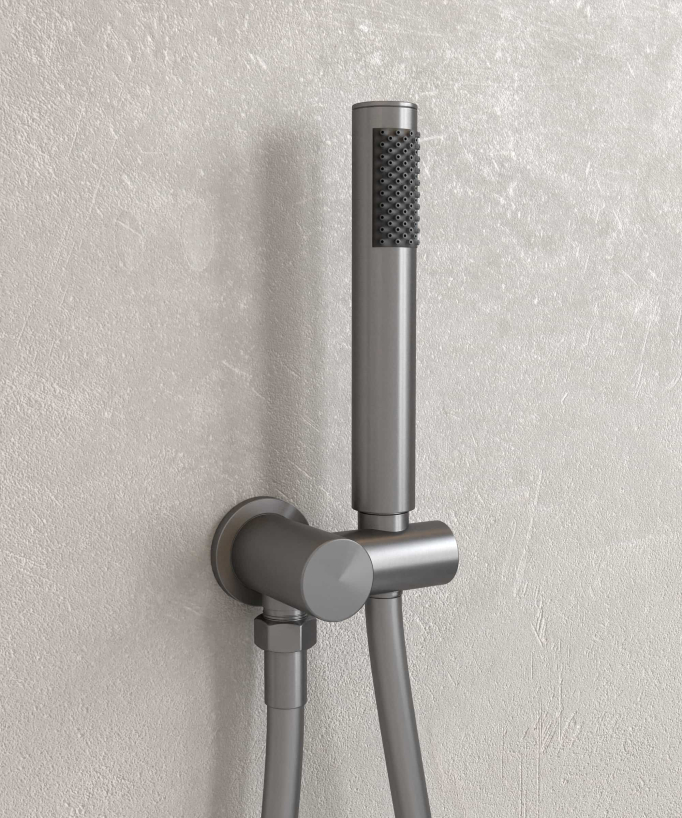 Modern Concealed Shower Kit with Rain Jet - Gunmetal - Corbeau