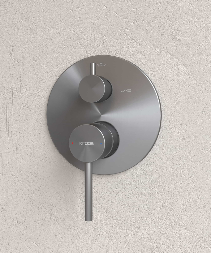 Modern Concealed Shower Kit with Rain Jet - Gunmetal - Corbeau