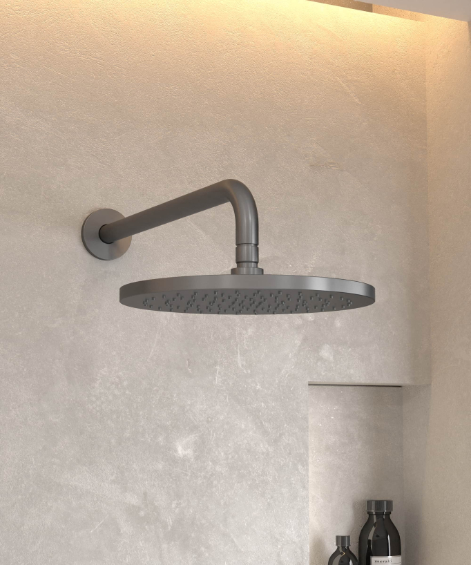 Modern Concealed Shower Kit with Rain Jet - Gunmetal - Corbeau