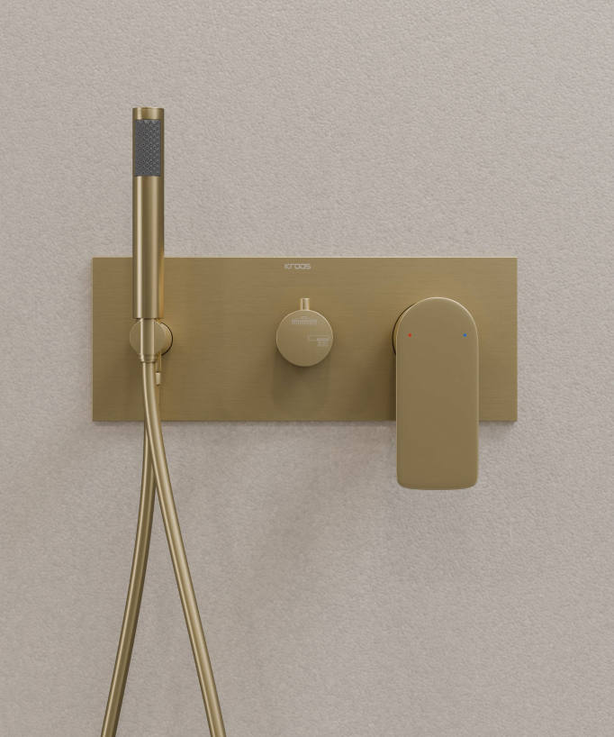 Two-Function Concealed Shower Column - Brushed Gold - Nunki