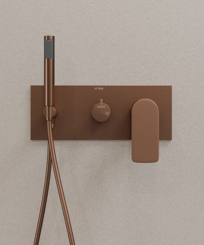 Two-Function Concealed Shower Column - Brushed Rose Gold - Nunki