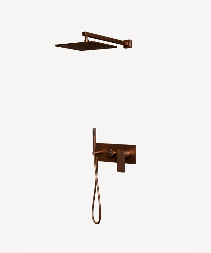 Two-Function Concealed Shower Column - Brushed Rose Gold - Nunki
