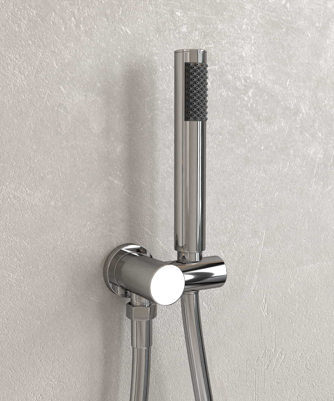 Modern Concealed Shower Kit with Rain Jet - Chrome - Corbeau