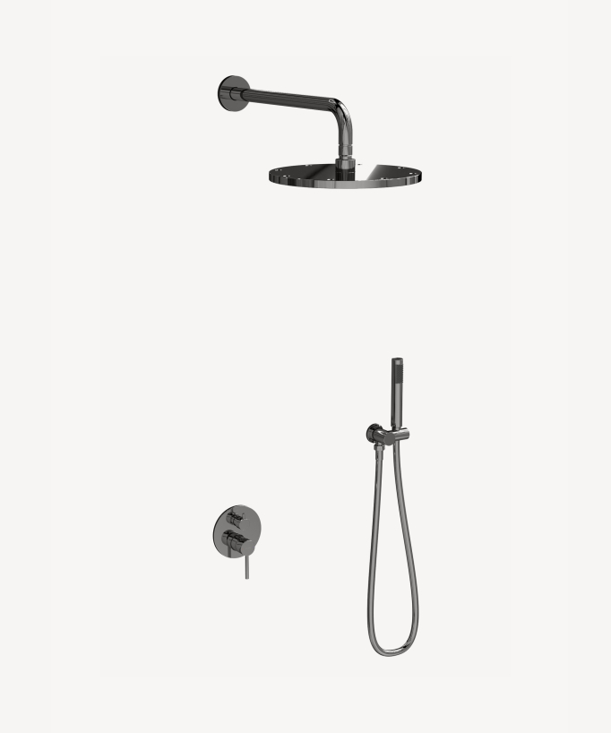 Modern Concealed Shower Kit with Rain Jet - Chrome - Corbeau
