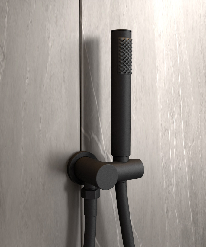 Corbeau Modern Concealed Shower Kit with Rain Jet - Black