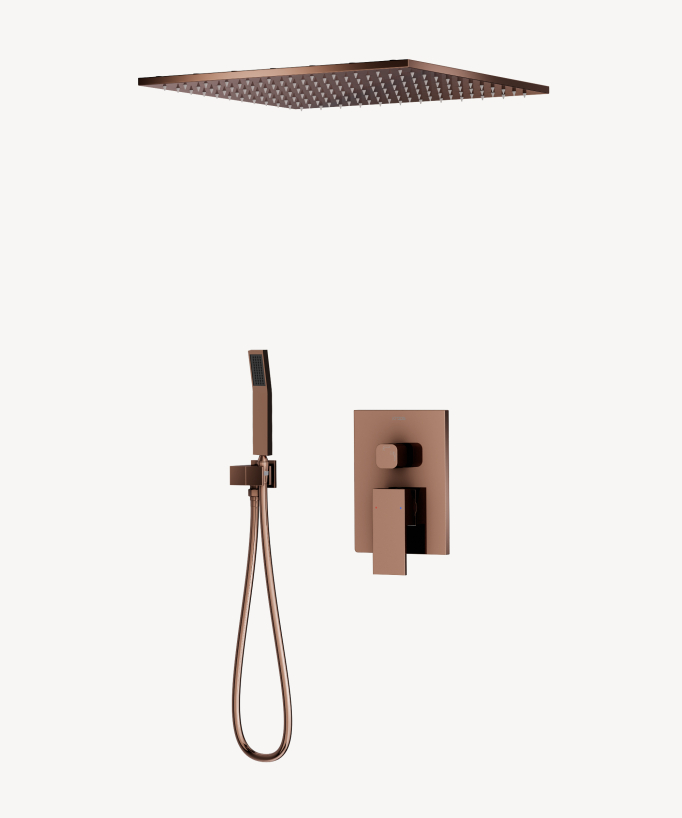 Ceiling-Concealed Rain Shower System - Rose Gold - Sirius