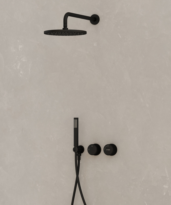 Concealed Shower Pack without Flow Control - Black - Leros