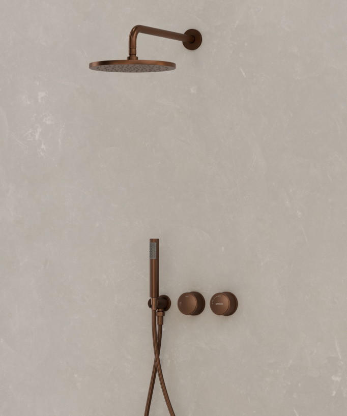 Concealed Shower Pack without Flow Control - Brushed Rose Gold - Leros