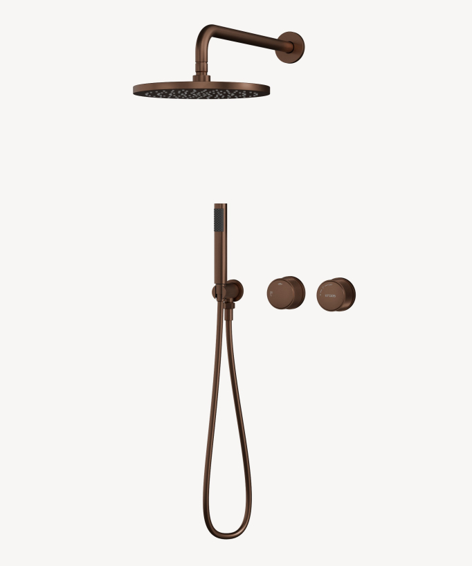 Concealed Shower Pack without Flow Control - Brushed Rose Gold - Leros