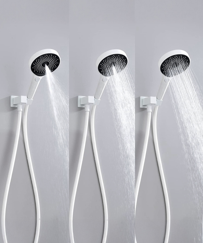 Thermostatic Concealed Shower Mixer Pack with Rain and Waterfall Head - White