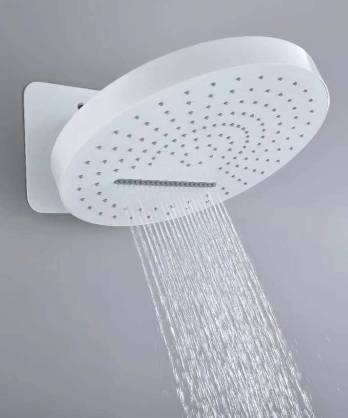 Thermostatic Concealed Shower Mixer Pack with Rain and Waterfall Head - White