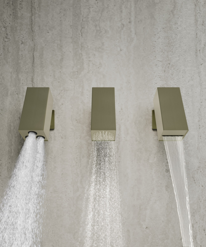 Multi-Function Thermostatic Shower Set with Adjustable Shower Heads Brushed Gold - Sirius