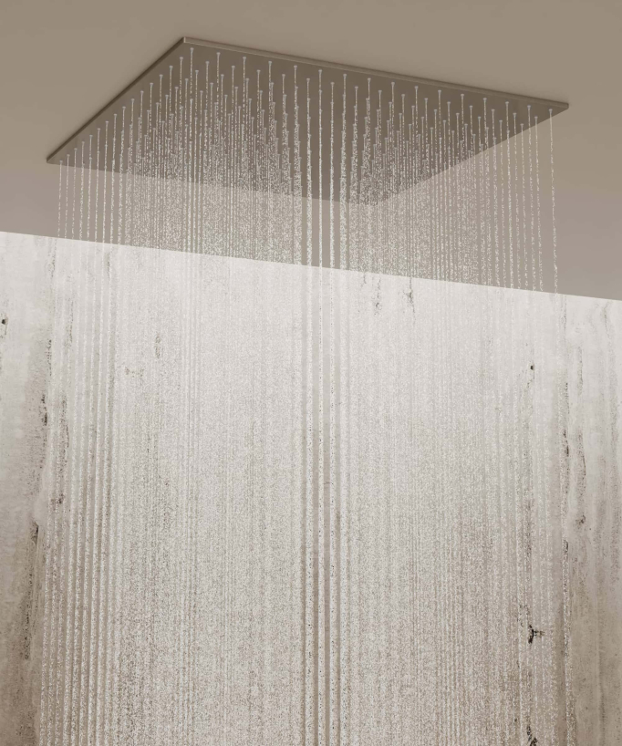 Sirius 500 mm Thermostatic Ceiling-Concealed Shower Sky with 3 Body Jets - Brushed Nickel