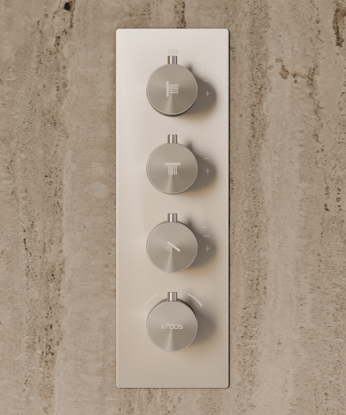 Sirius 500 mm Thermostatic Ceiling-Concealed Shower Sky with 3 Body Jets - Brushed Nickel