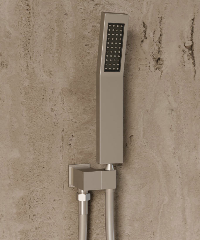 Sirius 500 mm Thermostatic Ceiling-Concealed Shower Sky with 3 Body Jets - Brushed Nickel