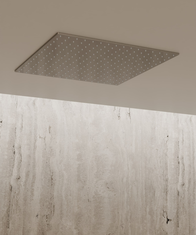 Sirius 500 mm Thermostatic Ceiling-Concealed Shower Sky with 3 Body Jets - Brushed Nickel