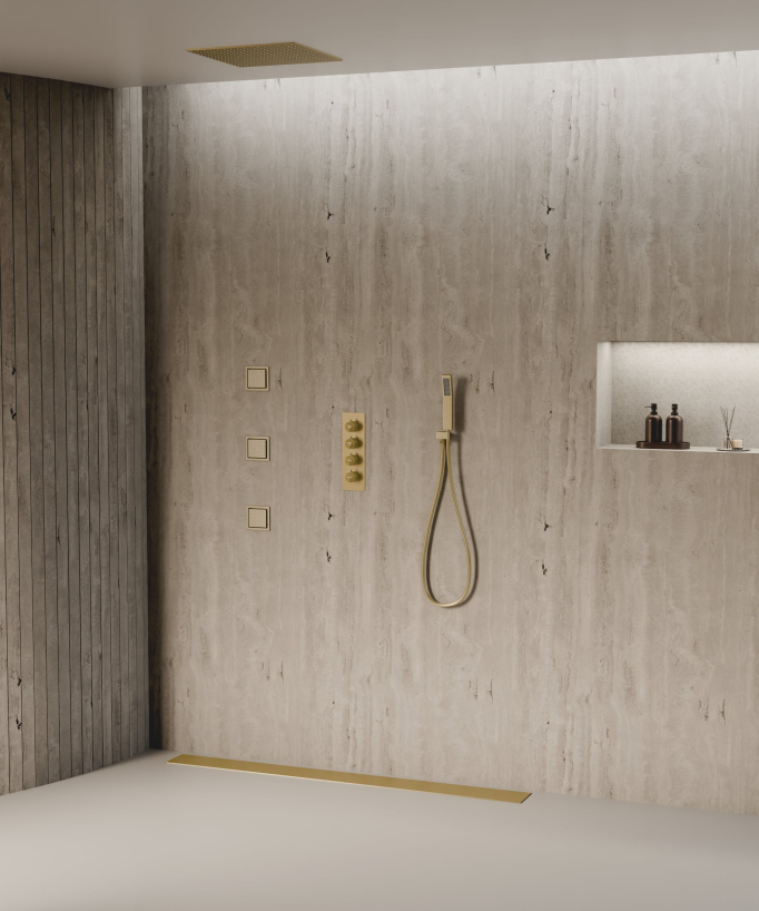500 mm Thermostatic Ceiling-Concealed Shower Sky with 3 Body Jets - Sirius
