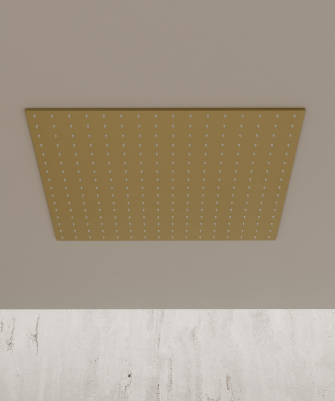 Sirius 500 mm Thermostatic Ceiling-Concealed Shower Sky with 3 Body Jets - Brushed Gold
