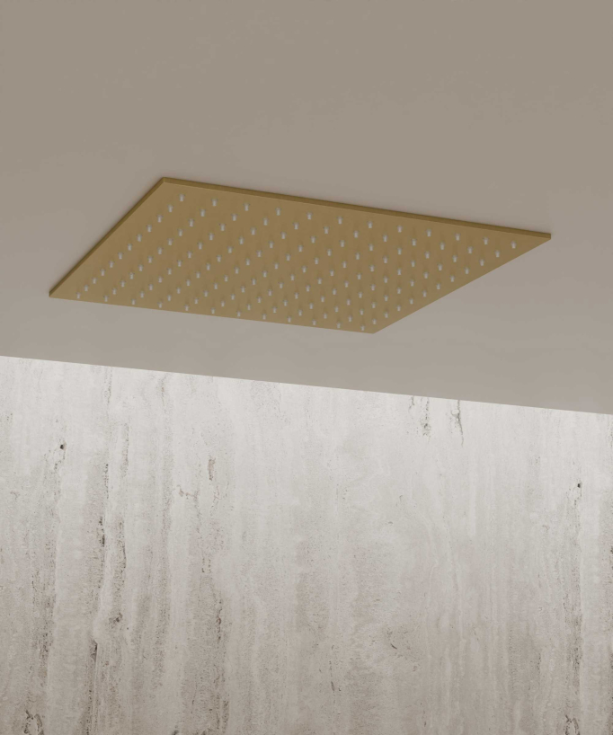 Ceiling-Concealed Thermostatic Shower System - Brushed Gold