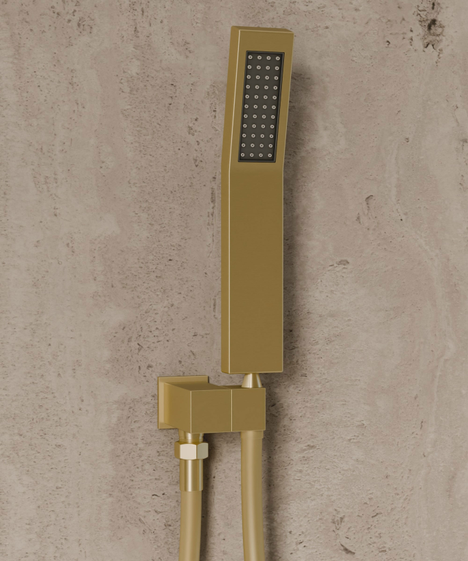 Ceiling-Concealed Thermostatic Shower System - Brushed Gold