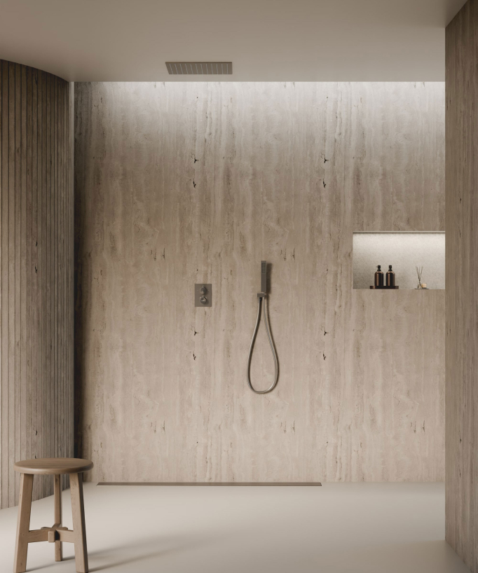Ceiling-Concealed Thermostatic Shower System - Gunmetal