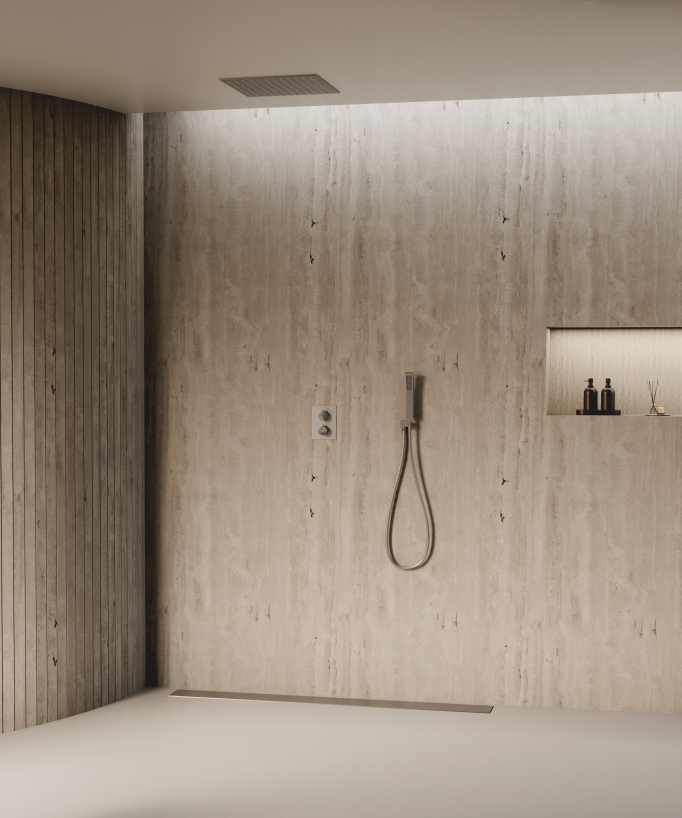 Ceiling-Concealed Thermostatic Shower System - Gunmetal